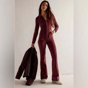 Free People Jayde Corduroy Flare Pocketed Jumpsuit |Size Medium with Stretch